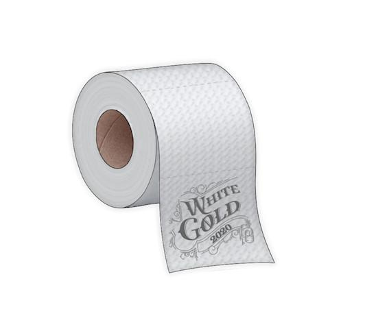 White Gold Toilet Paper Magnet 