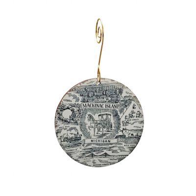 Mackinac Island Map Ornament 