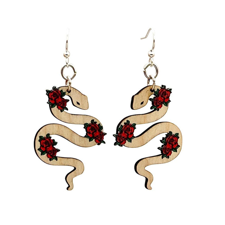 Snake and Rose Earrings 