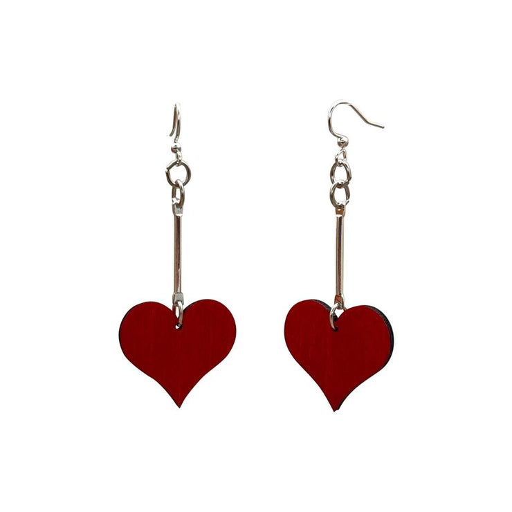 Simple Dangle Heart Earrings 