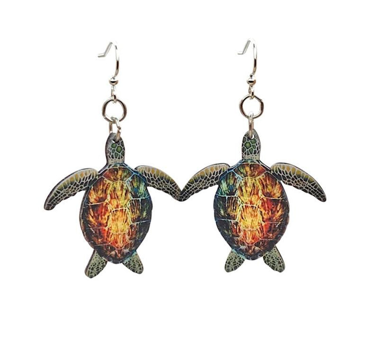 Natural Sea Turtle Earrings 