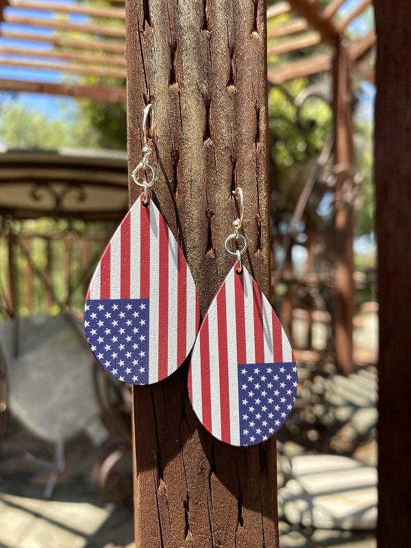 American Flag Drop Earrings 
